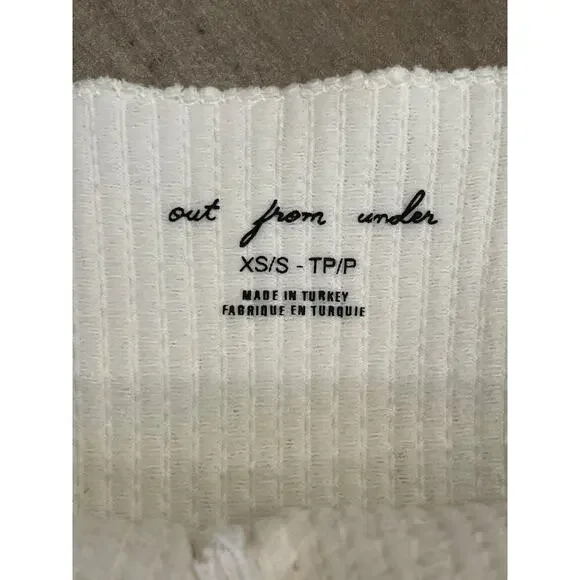 Out from Under by Urban Outfitters Bundle (2) Blue/Cream Cropped tank Tops. XS/S - Picture 4 of 7